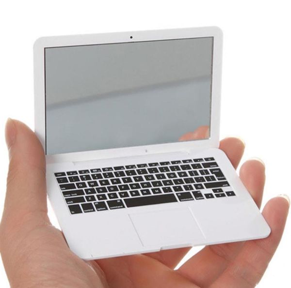 Trucco carino Mini tasca per laptop Stile Vetro trasparente Donna Specchio cosmetico per bellezza Moda Notebook Forma Specchio per trucco Libro6736642