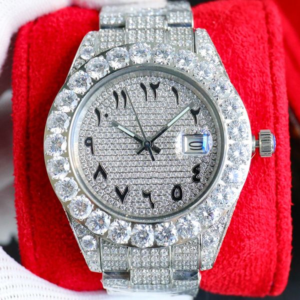 Часы с бриллиантами Дизайнерские часы для мужчин Автоматические механические механизмы Водонепроницаемые мужские 42 мм Браслет Сапфир из нержавеющей стали 904L Наручные часы Montre de Luxe Подарок