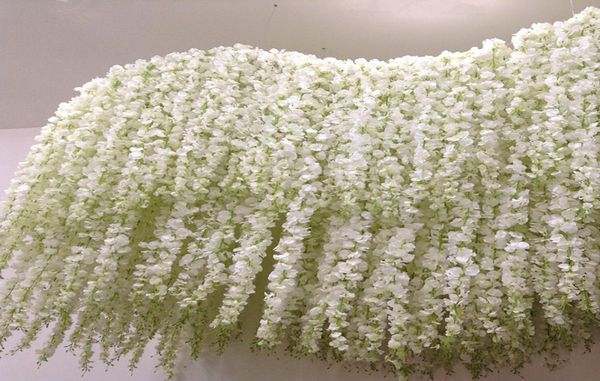 Neu kommen 12 Farben 34 cm 134 Zoll künstliche Seidenblumen für Zuhause, Wand, Garten und Hochzeit, Dekoration, Wisteria-Rebe, Rattan, DIY1411449