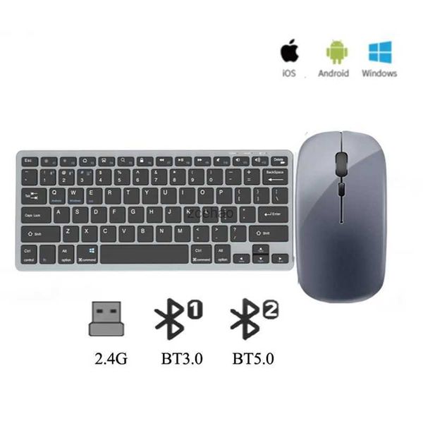 Tastiere SeenDa Bluetooth 5.0 2.4G Tastiera e mouse wireless combinati Mini tastiera multimediale e mouse ergonomico per PC desktop LaptopL240105