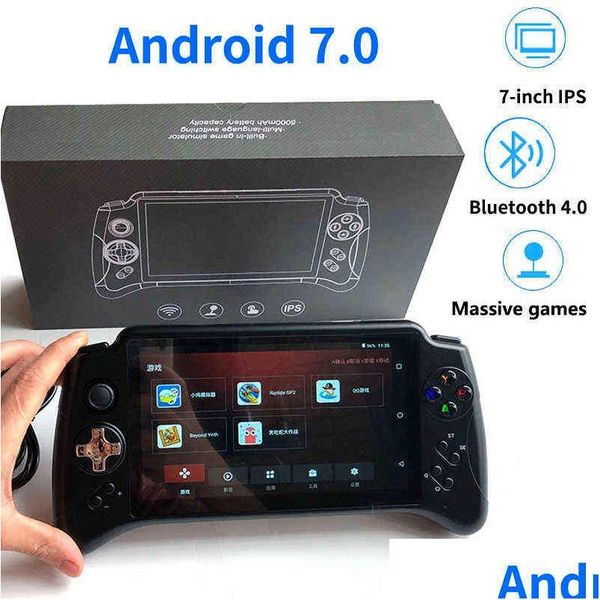 Jogadores de jogos portáteis Powkiddy Novo produto X17 Android portátil 7 polegadas grande-Sn PSP Console Dc / Ons / Ngpmd Arcade H220426 Drop Delivery Ot6Tx
