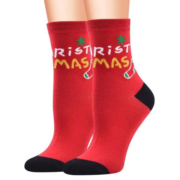 Рождественские женские повседневные хлопковые носки, дышащие высококачественные чулки с мультяшным рисунком, удобные женские носки с милым животным принтом 240109