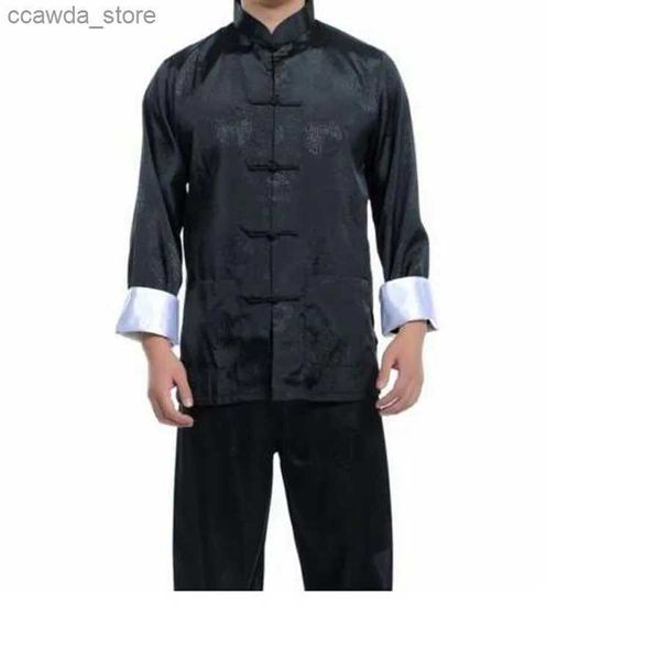 Pijamas masculinos atacado frete grátis novo 5 cores vestido masculino chinês seda kung fu tang terno pijamas SZ M L XL 2XL 3XL venda quente Q240109