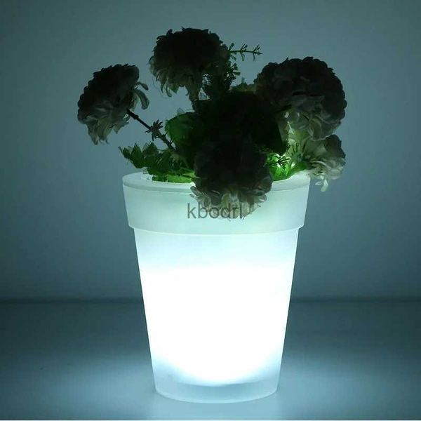 Plantadores potes iluminado planta pote vaso de flores com iluminação solar led transparente flor cesta lâmpada moderna planta vaso paisagem decoração do jardim yq240109