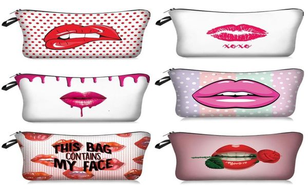 MPB013 beauty Lip stampa 3D Borsa per cosmetici da donna Borsa per trucco da viaggio di moda Organizer Custodia per trucco Custodia da toilette Kit di bellezza B4093219