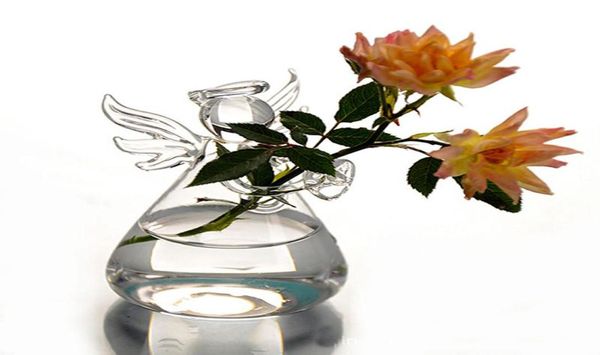 Trasparente angelo vetro vaso sospeso bottiglia terrario contenitore idroponico vaso per piante fai da te casa giardino arredamento regalo di compleanno 2 dimensioni DBC BH23542052