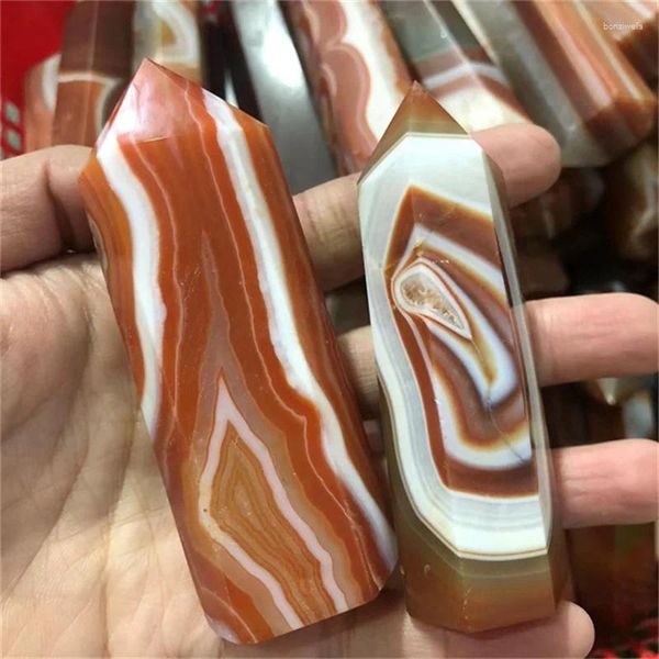 Estatuetas decorativas de alta qualidade ponto de ágata vermelha cura pedra de cristal torre carnelian para decoração de casa