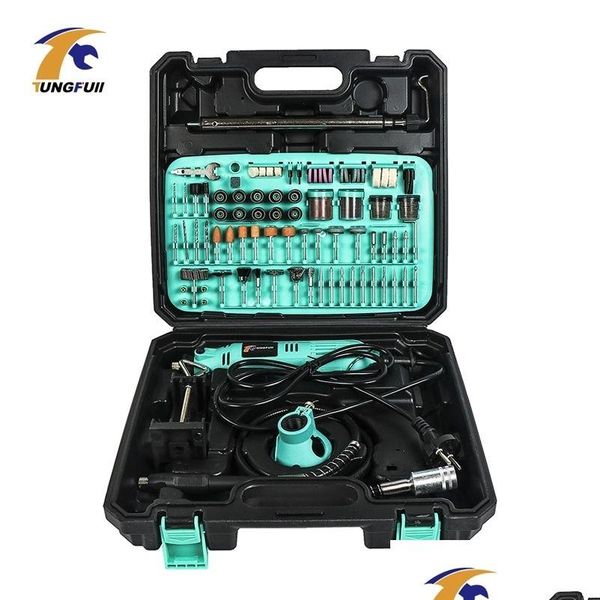 Elektrikli Matkap Tungfl Drilling Hine Ahşap Matkaplar Gravor Kit Araçları Öğütücü Dremel Mini 201225 Bırak Teslimat Ho Dhgub için