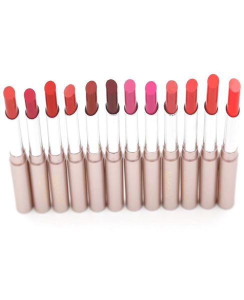 Lippenstift Make-up Mode Bunte Lippenstifte 24 Stück 12 Farben Feuchtigkeitsspendender roter Lippenstift Set P8516 Net17g3161484