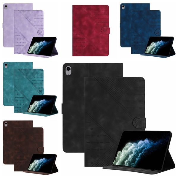 Schmetterlings-Ledertaschen für Ipad Mini6 Mini 6 5 4 3 2 1 PU-Linie vertikaler Aufdruck Brieftasche Tablet Mode Kredit-ID-Kartensteckplatzhalter PU-Buchständer Ständertasche