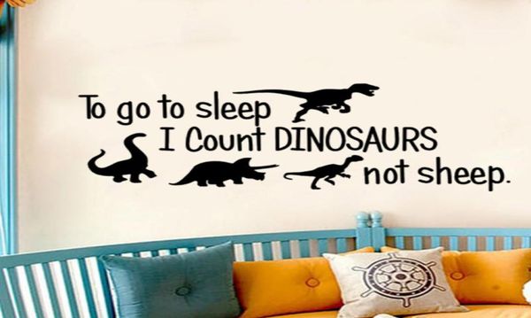 Adesivos de parede para dormir eu conto dinossauros não ovelhas adesivo para quarto infantil decoração arte decalques papel de parede decoração de casa 5367213