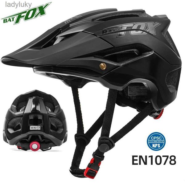 Caschi da ciclismo BAT Casco da ciclismo MTB casco da bicicletta casco da bicicletta Nero Ultraleggero Casco da bici da ciclismo da uomo di sicurezza sportiva casco bicicletaL240109