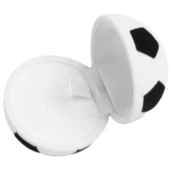 Sacchetti per gioielli Scatola per anelli da calcio Pallone da calcio Porta matrimoni Custodia sportiva Floccaggio embrione in plastica Fidanzamento Sposa Regalo per addio al nubilato