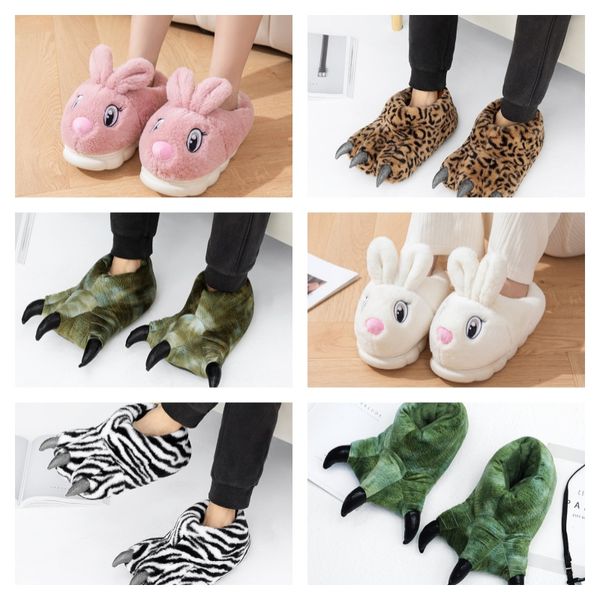 Pantofole Invernali Calde Morbide Pantofole da Pavimento per Interni Donna Uomo Scarpe Zampa Divertente Animale Natale Mostro Dinosauro Artiglio Peluche Casa