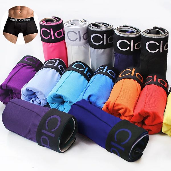 5 pezzi/intimo da uomo boxe biancheria intima di marca traspirante modulare seta del latte sexy morbido casual biancheria intima di colore solido biancheria intima da uomo 240109