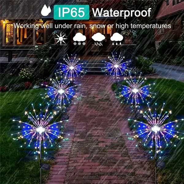 Ilumine o seu jardim com nossas 60LEDs Solar Fireworks Lights - Perfeito para decorações de Natal de Ano Novo
