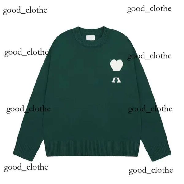 Paris Amis AM I Maglione Amiparis Classico Nero Bianco Striscia Designer Maglione lavorato a maglia Jacquard Love Heart Sweat Uomo Donna Pull Dolcevita 527