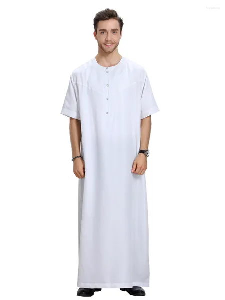 Etnik Giyim Thobe Dishdasha Erkekler Thawb Thoub Müslüman İslami Abaya Daffah Cobe Elbise Suudi Tarzı Arapça Dubai Kaftan Orta Doğu