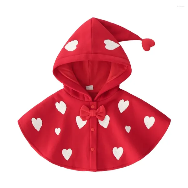Jaquetas roupas de bebê crianças capa vermelha capa colete quente solto outing casaco criança menina inverno
