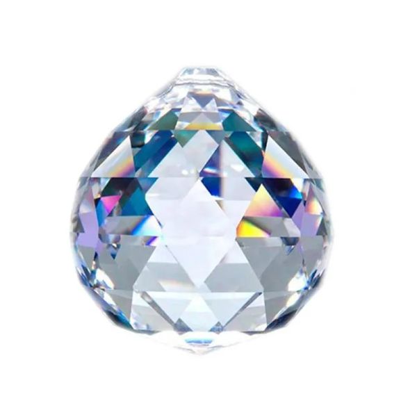 Temiz 40mm yüzlü cam kristal top prizması avize kristaller parçalar asılı kolye aydınlatma topları suncatcher düğün ev dekor ll