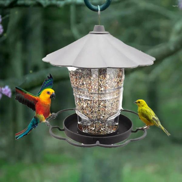 Outros suprimentos de pássaros alimentador grande capacidade beija-flor plástico bpa livre alimentos visíveis contêm bandeja de suspensão anti-ferrugem para árvore
