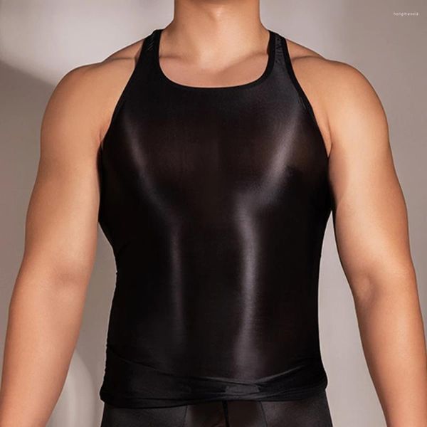 Herren -Tanktops Männliche Weste Top Underclothes Unterwäsche Yoga Bodybuilding Ernte gute dehnbare Fitnessstudio -Marke