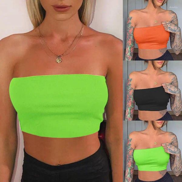 Camisoles tanques mulheres sem alças roupa interior sem costura envolto bandeau sutiã tubo topos sólido stomacher peito inferior estiramento