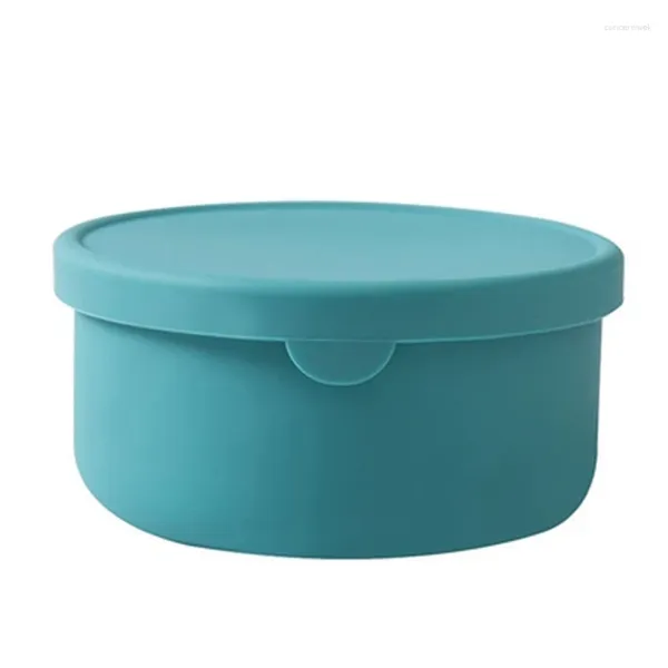 Louça de silicone lancheira bento salada de frutas fresca tigela com tampa vedação à prova de vazamento armazenamento de acampamento