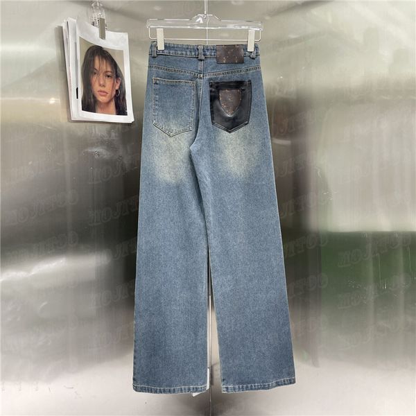 Designers Womens Denim Calças Carta Clássica Designer Jeans Moda Casual Calça Longa Streetwear