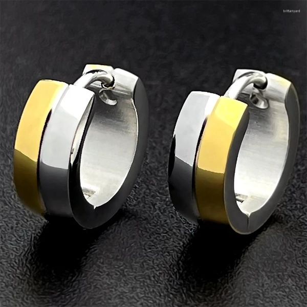 Pendientes de aro 1 pieza de acero inoxidable compresión del dolor masculino/femenino malvado negro no polar joyería falsa Gif