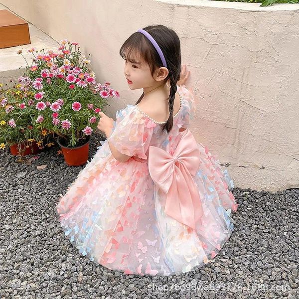 Mädchen Kleider Mädchen Sommer Kleid 2024 Pompadour Lolita Prinzessin Kinder Kleider Baby Mädchen Dressd