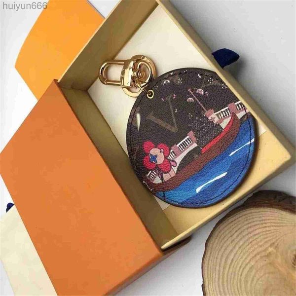 Luxus Designer Schlüsselbund Marke Runde Schlüssel Kette Männer Auto Schlüsselring Frauen Schnalle Schlüsselanhänger Taschen Anhänger Exquisite Geschenk X5601Z