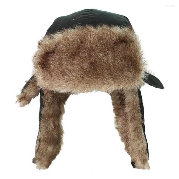 Berets engrossado forro chapéu de inverno quente unisex impermeável lei feng com fecho de fivela de lã ideal para outono grosso