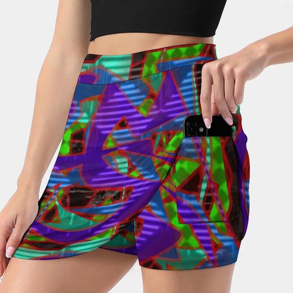 Röcke Jalousien Damenrock Y2K Sommerkleidung 2024 Kpop-Stil Hose mit Tasche Schönheit majestätisch schön künstlerisch