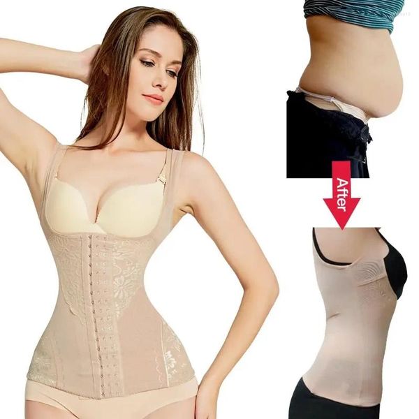 Shapers femininos moldando a cintura superior busto apertado plus size pós-parto seis breasted treinamento plasticidade