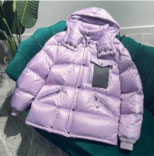 Jaqueta de sopro moda manga longa luxo esportes inverno para baixo jaqueta inverno distintivo brilhante fosco designer clássico feminino hip hop chapéu impressão jaqueta