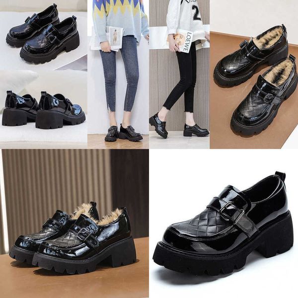 Damen-Abendschuhe, Lackleder, Mesh, roter Kiefernkuchen, britischer Stil, Academy, klein, vielseitig, für Straßenaufnahmen, lässig, dicke Sohle, Damen-Einzelschuhe