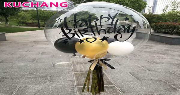 1 pacote diy transparente bolhas balões adesivos feliz 16th 18th 21st 30th aniversário decorações de festa de formatura suprimentos7155092