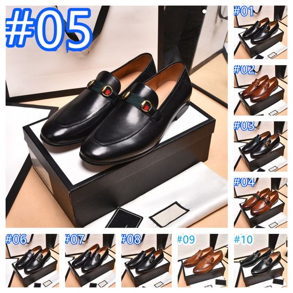 28 Modello di lusso Business Oxford Scarpe in pelle da uomo in gomma traspirante Scarpe eleganti firmate da uomo Ufficio Scarpe da sposa Calzature Mocassino Homme