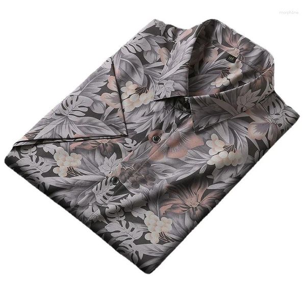 Camisas de vestido masculinas Chegada Super Grande Camisa de Manga Curta Verão Fino Digital Impresso Micro Elastic Tide Plus Size 2XL-8XL9XL10XL