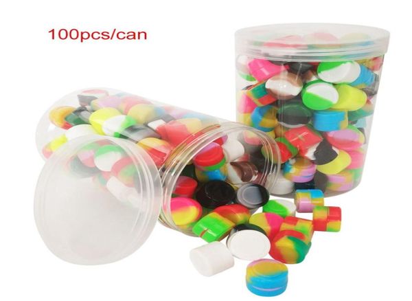 Recipiente de silicone frascos recipientes de cera 100pcscan 2ml mini recipiente para óleo dab forma redonda concentrado frascos de armazenamento fumar acce9065886