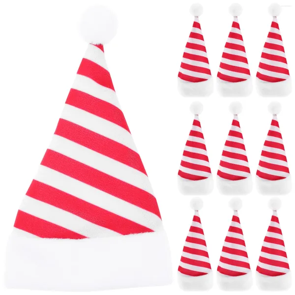 Contenitori per cucina 10 pezzi Mini cappello da Babbo Natale Coppa Copri bottiglia Cappelli natalizi Supporti per posate Portaposate natalizie