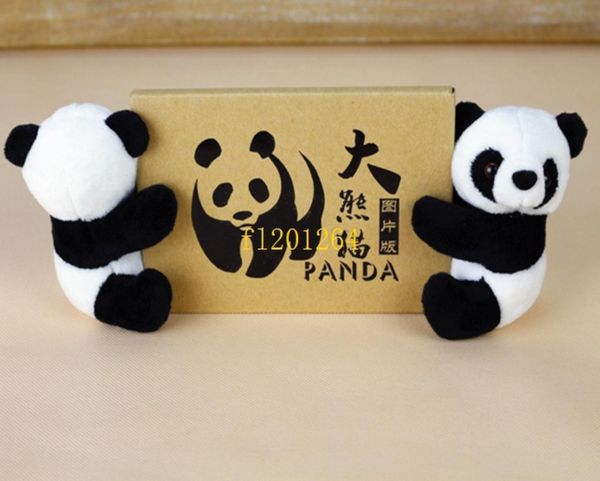 10 pçslote inteiro 10cm boneca de pelúcia panda cortina clipe marcador notas clipe crianças gift4547102