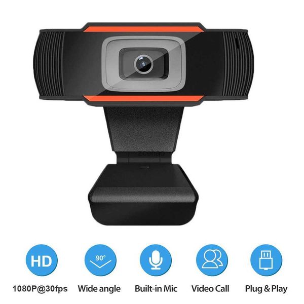 Webcams Webcam 1080P Full HD USB Webkamera mit Mikrofon USB Plug & Play Videoanruf Web Cam PC Computer Desktop Gamer WebcastL240105