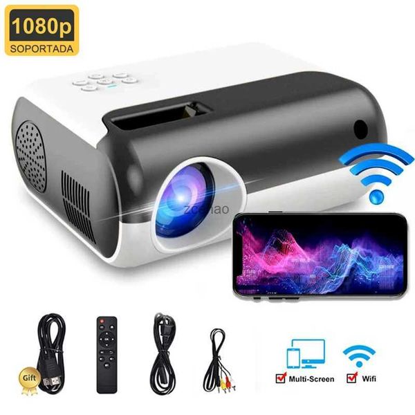 Projektoren Salange LED-Projektor P80 unterstützt 1080p 4000 Lumen Mini-WiFi-Projektor Miracast Video Beamer Heimkino-FilmprojektorL240105