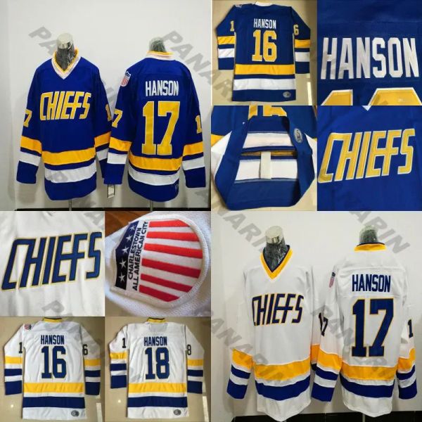 Charlestown Herren 16 Jack HANSON Trikots 17 Steve HAN ICE Hockey Trikot Stickerei Vintage 18 Jeff HANSON CCM Hockey Trikots 70