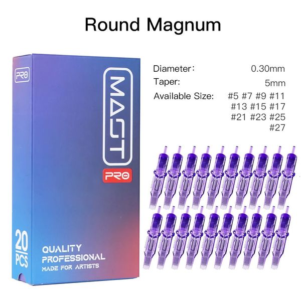 PRO Round Magnum RM 100% оригинальные стерилизованные иглы для татуировки, аксессуары для картриджей для перманентной татуировки, 20 шт./кор. 240108