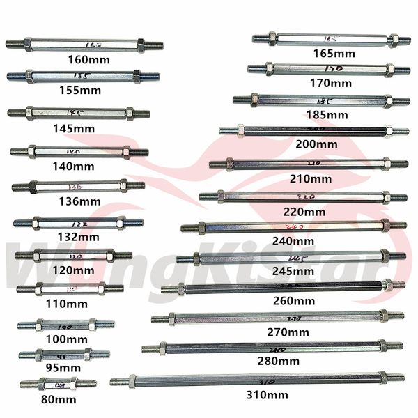 Haste de mudança de marcha para motocicleta, ligação traseira, pés, tirante de direção m8, alavancas de aço 80mm-310mm, parafuso de junta esférica, haste de amarração para scooter, motocross, dirt pit bike