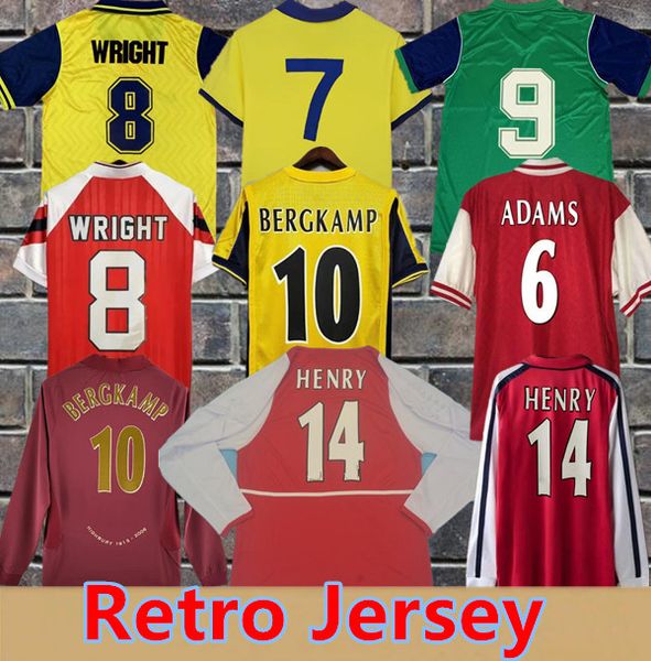 1998 1999 11 12 HENRY BERGKAMP Maglie da calcio retrò 05 06 V. PERSIE VIEIRA MERSON ADAMS Maglia da calcio Home Red Away terza manica corta manica lunga