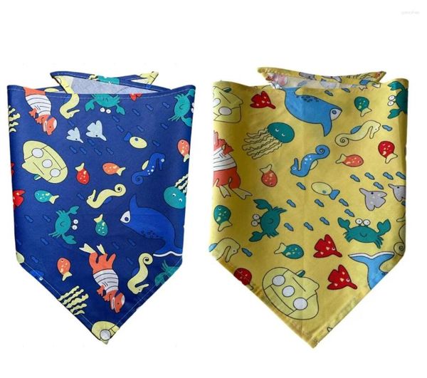 Hundebekleidung 60 teile/los Frühling Sommer Meer Tier Druck Haustier Welpen Katze Bandanas Kragen Schal Krawatte Taschentuch GR315-4